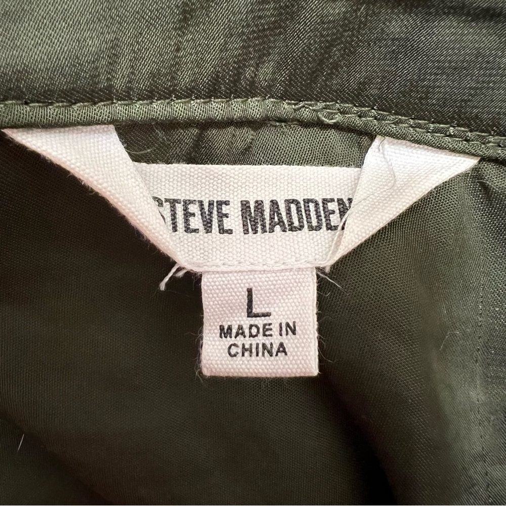 Steve Madden Olive Green Women's Satin Dress - Picture 5 of 7